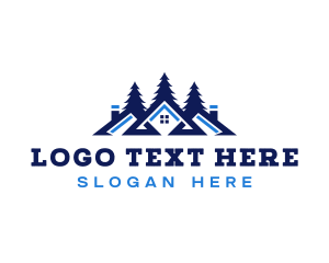 Roofing - Cabin Lodge Pine Tree logo design