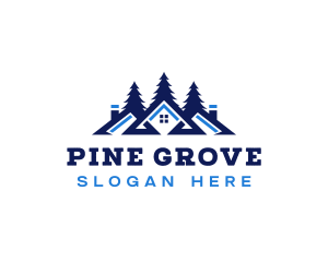 Cabin Lodge Pine Tree  logo design