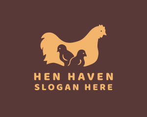 Poultry Hen & Chick logo design