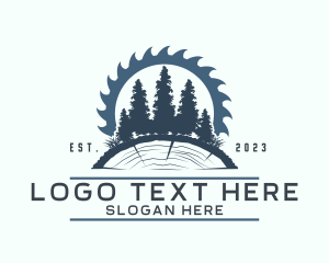 Emblem - Forest Woodcutter Carpentry logo design