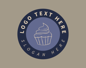 Shop - Circle Blue Cupcake logo design