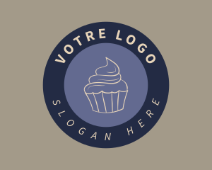 Circle Blue Cupcake Logo