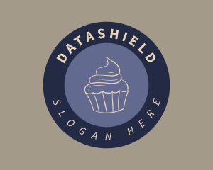 Sweet - Circle Blue Cupcake logo design