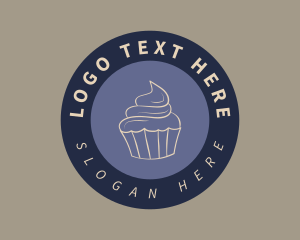 Circle Blue Cupcake Logo