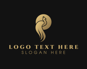 Creative Agency - Premium Golden Peacock logo design