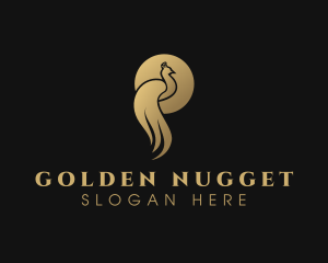 Premium Golden Peacock logo design