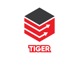 Red Cube Arrow  Logo