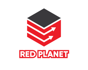 Red Cube Arrow  logo design