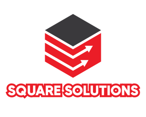 Red Cube Arrow  logo design