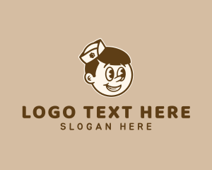 Drawing - Waiter Hat Guy logo design