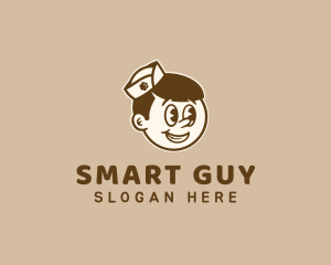 Waiter Hat Guy logo design