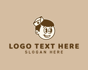 Server - Waiter Hat Guy logo design