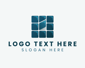Tile Installation - Square Flooring Tile logo design