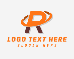 Black Circle - Tech Gaming Letter R logo design