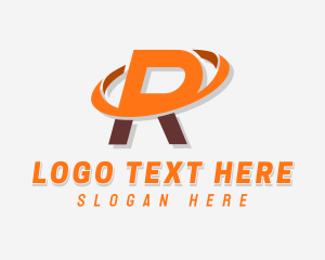 Orange - Tech Gaming Letter R logo design