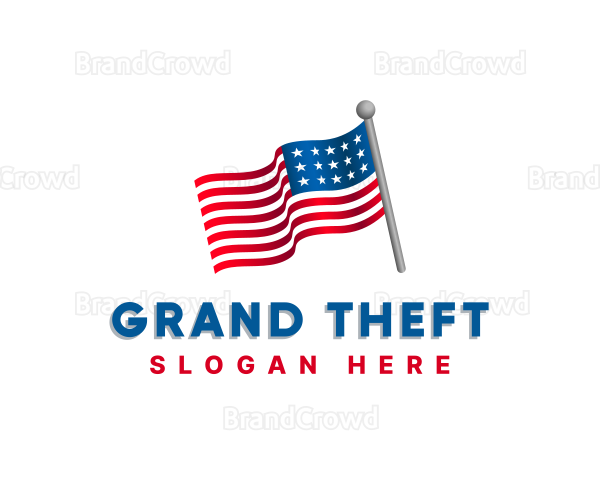 3D USA Political Flag Logo