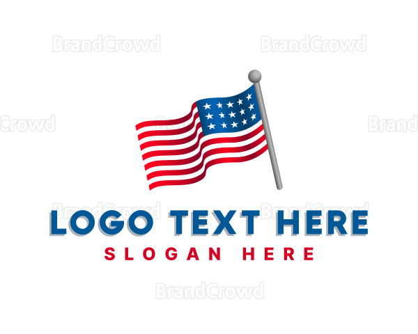 3D USA Political Flag Logo