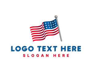 America - 3D USA Political Flag logo design