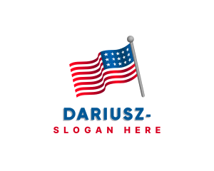 3D USA Political Flag Logo
