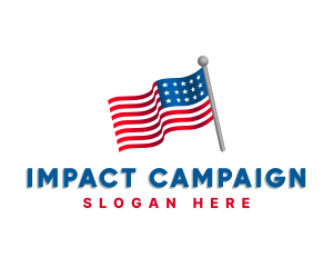 Campaign - 3D USA Political Flag logo design