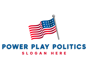 Politics - 3D USA Political Flag logo design