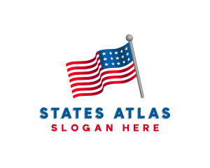 3D USA Political Flag logo design