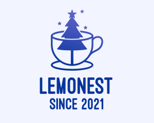 Latte - Blue Christmas Tree Cafe logo design