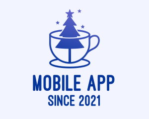 Coffee Shop - Blue Christmas Tree Cafe logo design