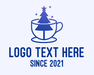 Xmas - Blue Christmas Tree Cafe logo design