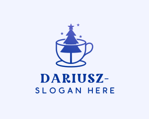 Latte - Christmas Tree Cup Cafe logo design