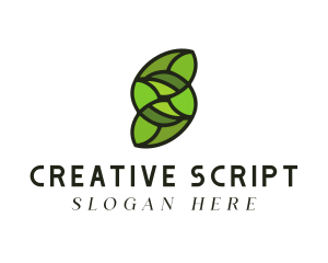 Lettering - Green Letter S logo design