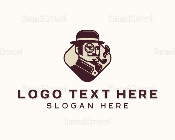 Hipster Gentleman Smoking Logo