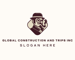 Hipster Gentleman Smoking Logo