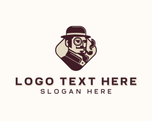 Hipster Gentleman Clothing Smoking Logo