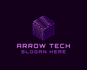 Digital GPU Cube Tech logo design