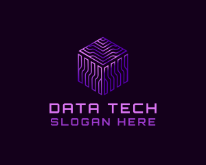 Database - Digital GPU Cube Tech logo design