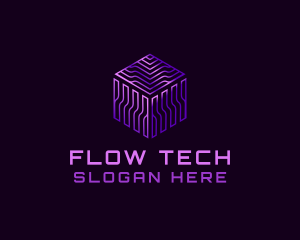 Digital GPU Cube Tech logo design