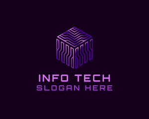 Digital GPU Cube Tech logo design
