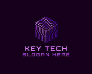 Digital GPU Cube Tech logo design