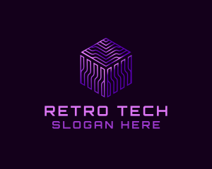 Digital GPU Cube Tech logo design