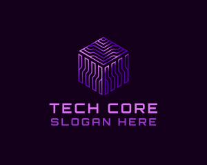 Digital GPU Cube Tech logo design