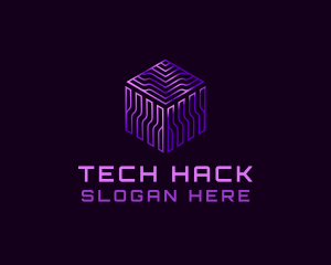 Digital GPU Cube Tech logo design