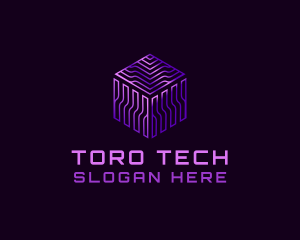 Digital GPU Cube Tech logo design