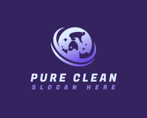 Cleaning Sprayer Disinfection logo design