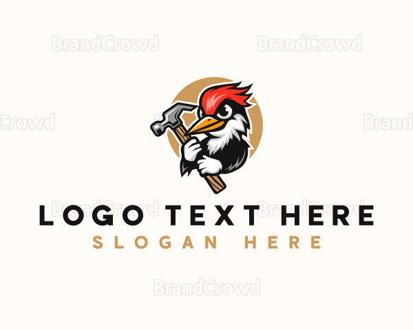 Carpentry Woodpecker Bird Logo