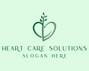 Organic Heart Leaf logo design