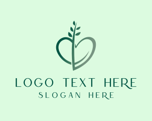 Heart - Organic Heart Leaf logo design