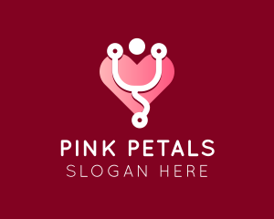 Pink Heart Stethoscope logo design