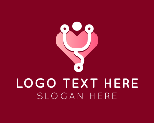 Pink Heart Stethoscope Logo