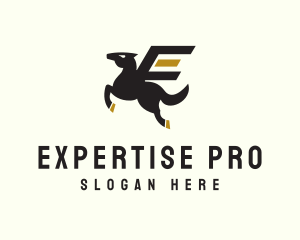 Winged Pegasus Horse logo design